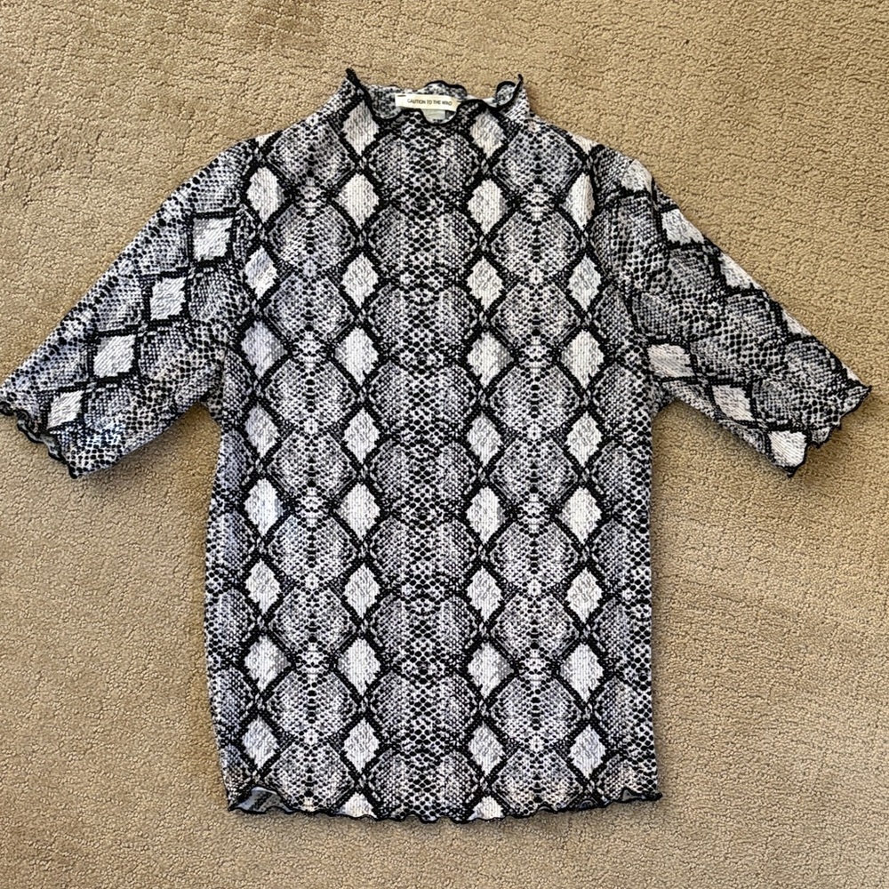 Caution To The Wind Black and White Patterned Shirt